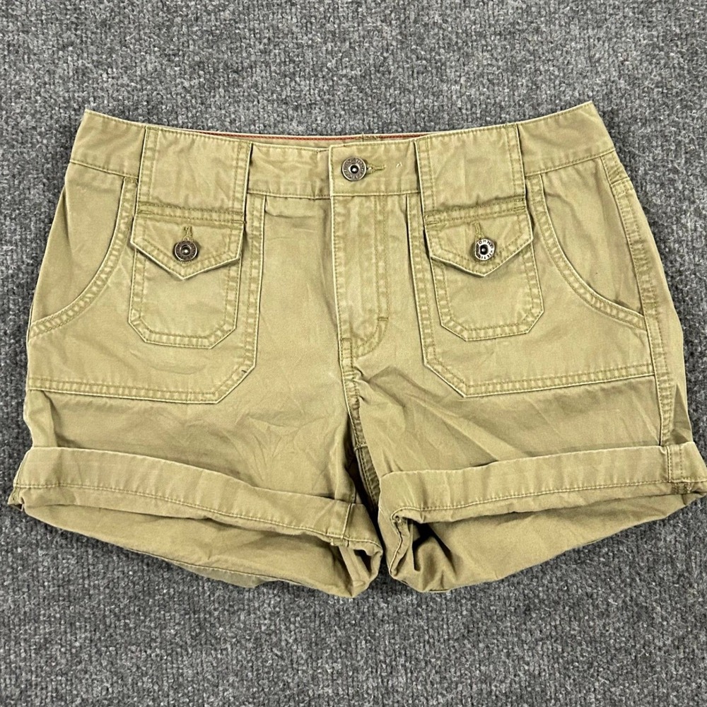 Tommy Hilfiger Shorts Womens Size 2 Green Cotton Cargo Casual Cuffed Utility
